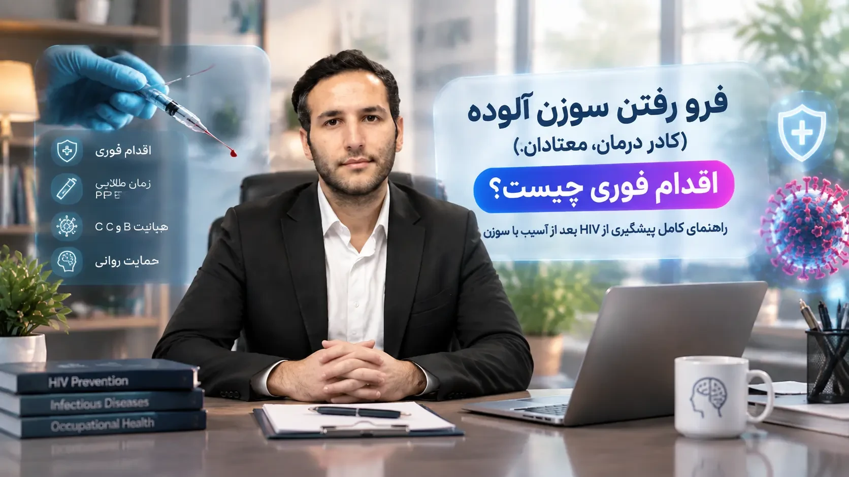 فرو رفتن سوزن آلوده (کادر درمان، معتادان): اقدام فوری چیست؟ راهنمای کامل پیشگیری از HIV بعد از آسیب با سوزن